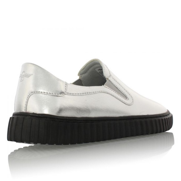 Metallic Chunky Creeper Sole Slip On Sneakers - Picture 7 of 7